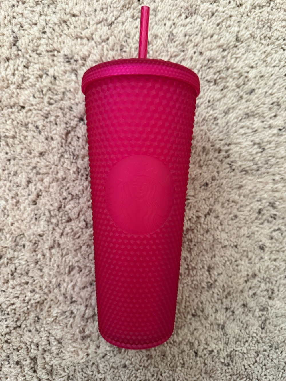 Starbucks Vibrant Fuchsia Studded Tumbler with Matching Straw
